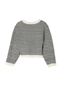 Lilou Herringbone pattern crew neck sweater