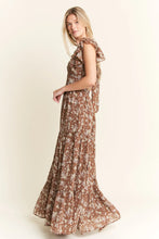 Load image into Gallery viewer, Ruffle Sleeve Tiered Maxi Dress side