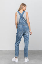 Load image into Gallery viewer, Patch Pocket Ripped Denim Overalls