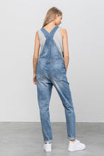 Load image into Gallery viewer, Patch Pocket Ripped Denim Overalls