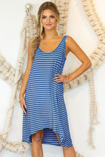 Load image into Gallery viewer, Ninexis Flowy Soft Striped Hi Low Summer Dress