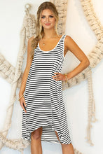 Load image into Gallery viewer, Ninexis Flowy Soft Striped Hi Low Summer Dress