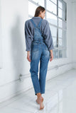 Pocket Detail Denim Overall Jumpsuit