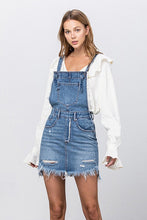 Load image into Gallery viewer, Denim Lab USA Frayed Denim Overalls Dress