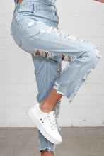 Load image into Gallery viewer, High Waist Heavy Distressed Straight Overalls