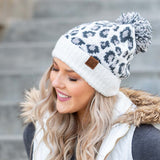 Aili's Corner CC Leopard Pom Beanie