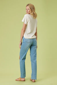 Vibrant M.i.U High Rise Distressed Wide Leg Jeans