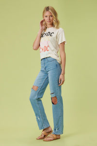 Vibrant M.i.U High Rise Distressed Wide Leg Jeans