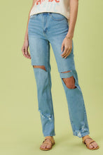 Load image into Gallery viewer, Vibrant M.i.U High Rise Distressed Wide Leg Jeans