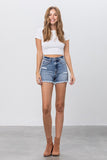 Frayed Denim Mom Shorts