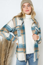 Load image into Gallery viewer, Blue B Yarn Dyed Plaid Shirt Jacket Shacket