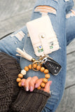 Aili's Corner Leopard Beaded Key Ring Wallet Bracelet