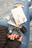 Aili's Corner Leopard Beaded Key Ring Wallet Bracelet