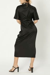 Nuvi Apparel Satin wrap dress