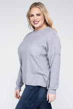 Load image into Gallery viewer, ZENANA Plus Ribbed Brushed Melange Hacci Sweater