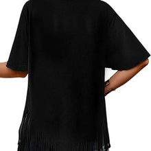 Load image into Gallery viewer, Fringe Top Oversized T Shirt Round Neck Short Sleeve, XL, 2H-1012T011