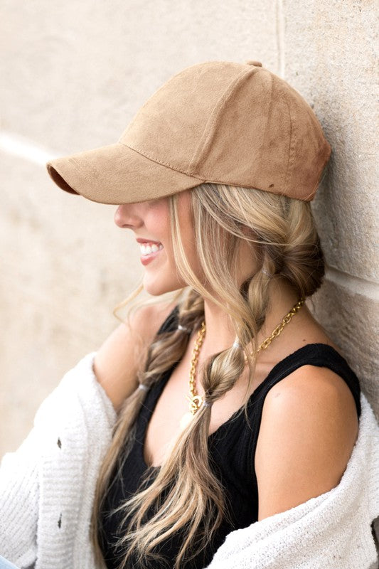 Aili's Corner Suede Boyfriend Ball Cap Hat