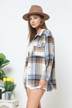 Load image into Gallery viewer, Blue B Yarn Dyed Plaid Shirt Jacket Shacket