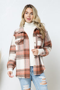 Blue B Yarn Dyed Plaid Shirt Jacket Shacket