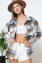 Load image into Gallery viewer, Blue B Yarn Dyed Plaid Shirt Jacket Shacket