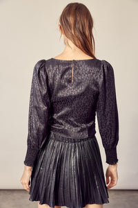 Mustard Seed ANIMAL PRINT SHIRRING TOP