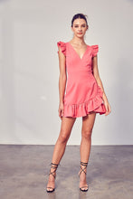 Load image into Gallery viewer, Do + Be Collection V-NECK RUFFLE DRESS