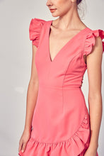 Load image into Gallery viewer, Do + Be Collection V-NECK RUFFLE DRESS