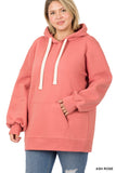 ZENANA PLUS OVERSIZED HOODIE LONGLINE SWEATSHIRT