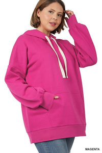 ZENANA PLUS OVERSIZED HOODIE LONGLINE SWEATSHIRT