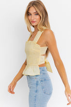 Load image into Gallery viewer, SLEEVELESS SMOCKED PEPLUM TOP