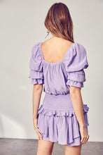 Load image into Gallery viewer, Do + Be Collection PUFF SLEEVE SMOCKED WAIST ROMPER