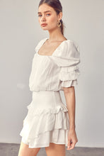 Load image into Gallery viewer, Do + Be Collection PUFF SLEEVE SMOCKED WAIST ROMPER