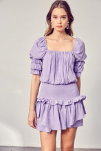 Load image into Gallery viewer, Do + Be Collection PUFF SLEEVE SMOCKED WAIST ROMPER