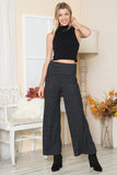 Orange Farm Clothing Rib Brush Wide Leg Pants with Pockets