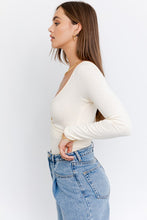 Load image into Gallery viewer, LE LIS LONG SLEEVE SURPLICE BODYSUIT