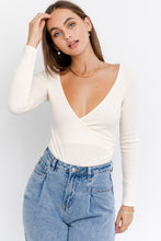 Load image into Gallery viewer, LE LIS LONG SLEEVE SURPLICE BODYSUIT