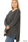 ZENANA Plus Dolman Long Sleeve Round Neck Top