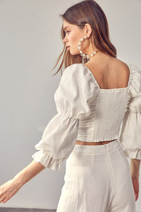 Do + Be Collection RUFFLE RUCHED FRONT TOP