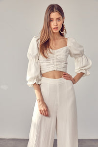 Do + Be Collection RUFFLE RUCHED FRONT TOP