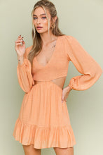 Load image into Gallery viewer, LE LIS V-NECK SMOCKING BODICE DRESS