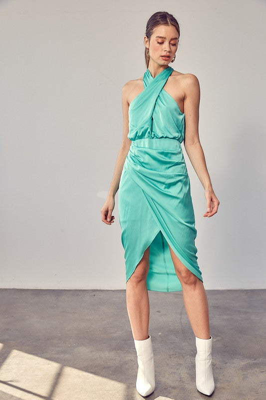 Do + Be Collection WRAP CROSS NECK DRESS