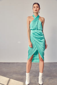 Do + Be Collection WRAP CROSS NECK DRESS