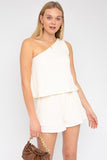 Gilli SLEEVELESS ONE SHOULDER LAYERED TOP ROMPER