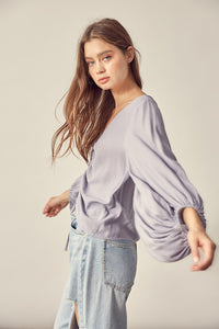 Mustard Seed FRONT TIE SHIRRING TOP