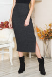 Orange Farm Clothing Strech Rib Skirt with Slit