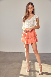 Mustard Seed RUFFLE MINI SKIRT WITH SHORTS