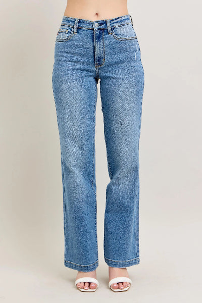 High Waist Straight Jeans Front