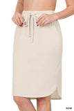 ZENANA SELF TIE TULIP HEM SKIRT WITH SIDE POCKETS