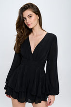 Load image into Gallery viewer, One and Only Collective Inc Long Sleeve Tiered Mini Romper