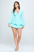 Load image into Gallery viewer, One and Only Collective Inc Long Sleeve Tiered Mini Romper